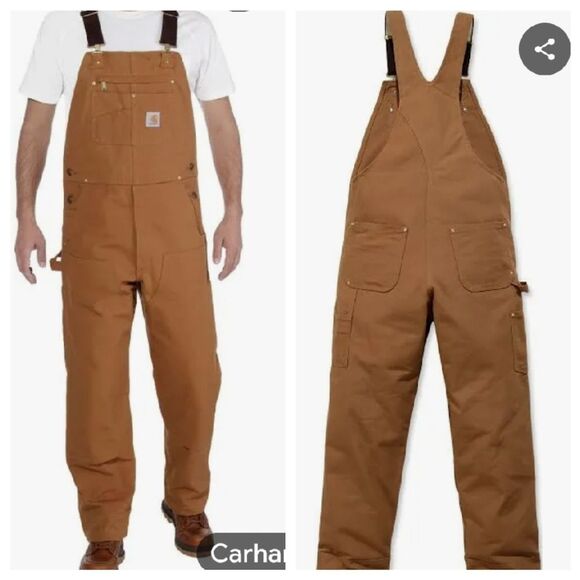 GUC Carhartt Camel Men's Duck Bib Overall's - Picture 1 of 8